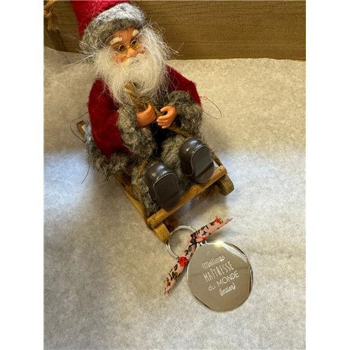 porte cle argent maitresse