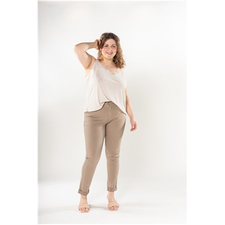 PANTALON SLIM BEIGE BT TAILLE HAUTE