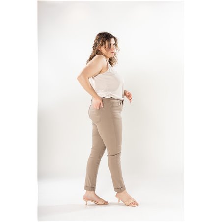 PANTALON SLIM BEIGE BT TAILLE HAUTE
