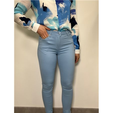 jeans slim taille haute bleu ciel