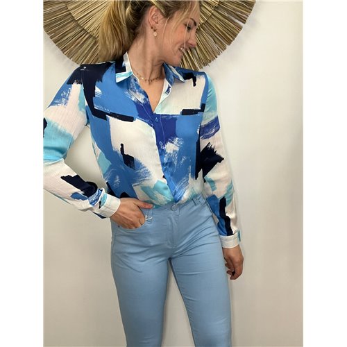 jeans slim taille haute bleu ciel