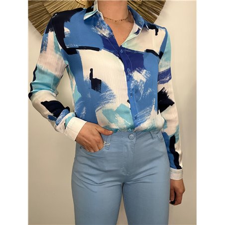 jeans slim taille haute bleu ciel