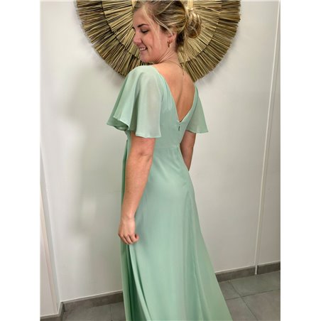 robe longue belle vert amande