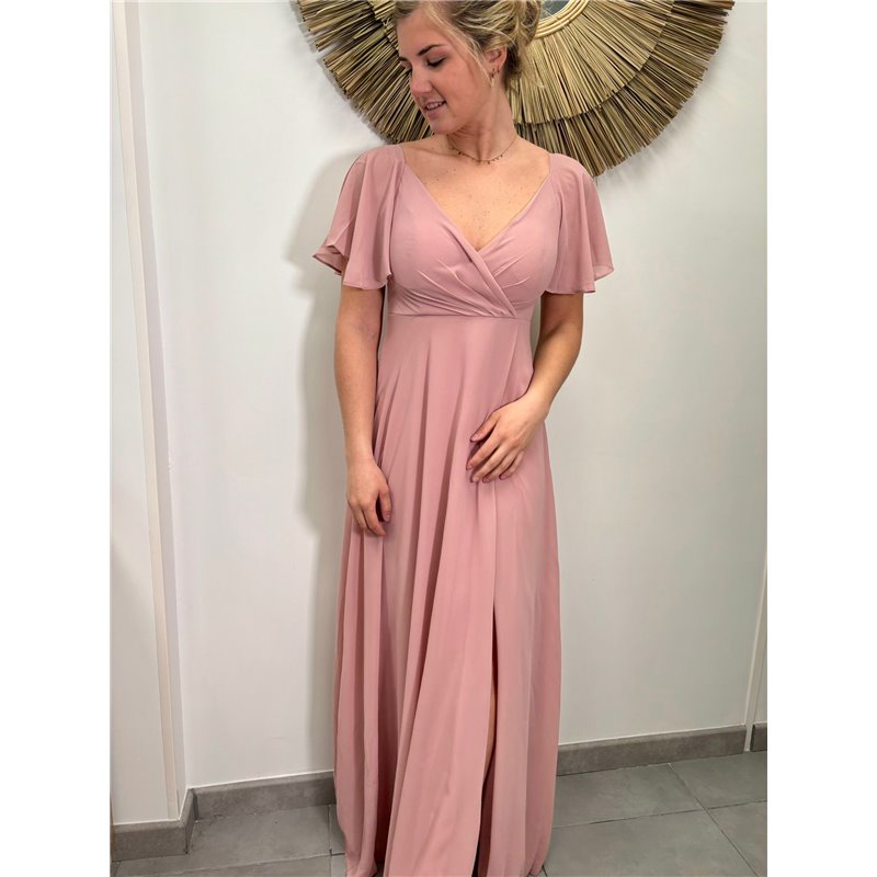 robe longue belle rose