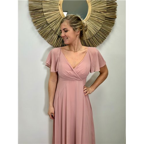robe longue belle rose