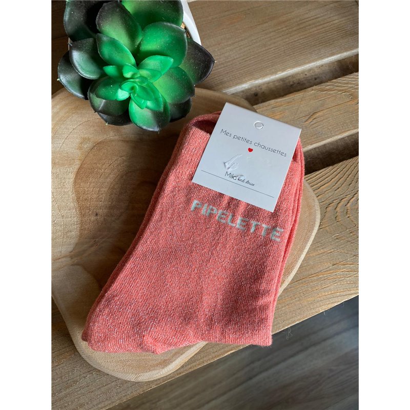 chaussettes pipelette corail
