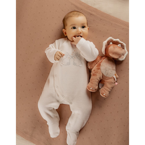 pyjama velours lapins blanc...