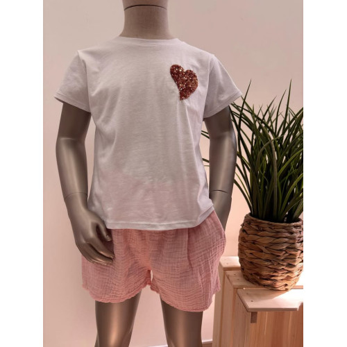 tshirt coeur rose gold pr25