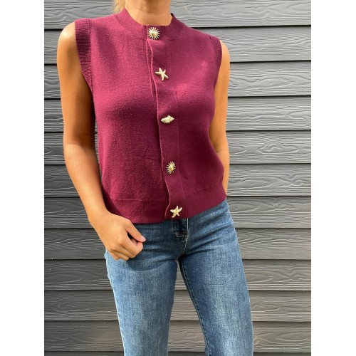 Gilet sm breloques bordeaux...