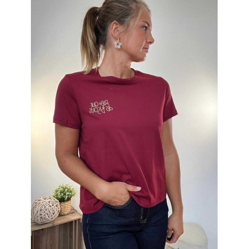 Tshirt bisous bordeaux at25
