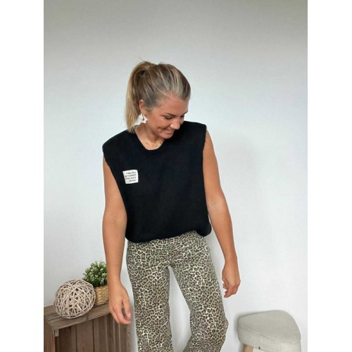 Pull sans manches Life noir...