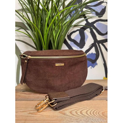 sac banane velours choco aut25