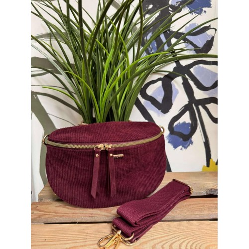 sac banane velours bordeaux...