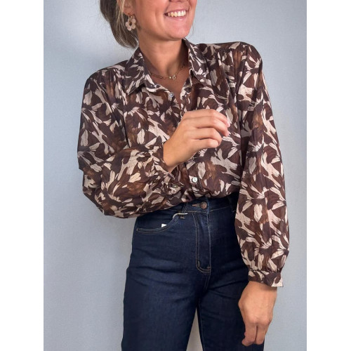 chemisier pivoine choco at25