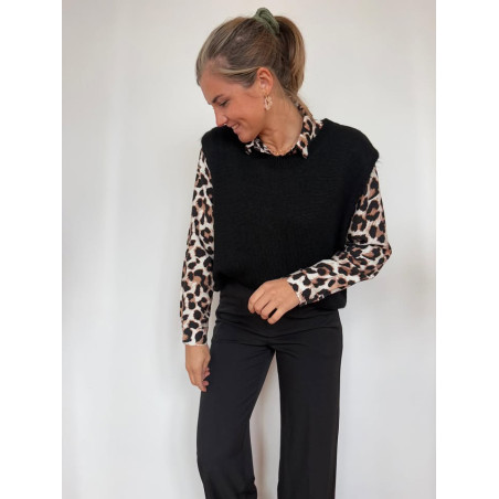 pull sans manches elise noir at25