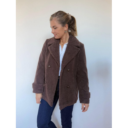 manteau bouclette choco...