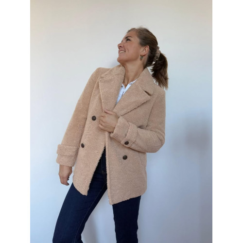 manteau bouclette beige...