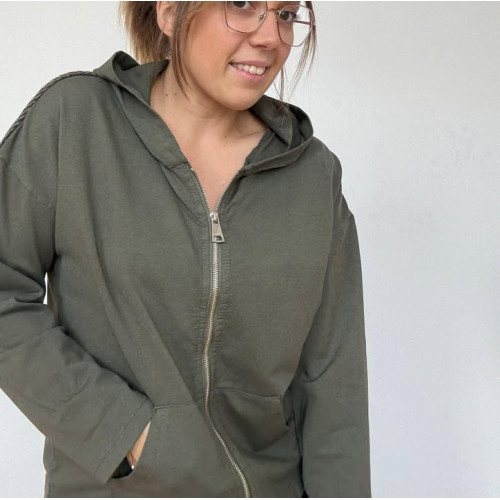 gilet zip maddy kaki hiv25