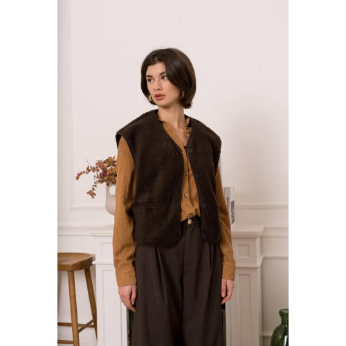 veste sm bouclie choco hiv25