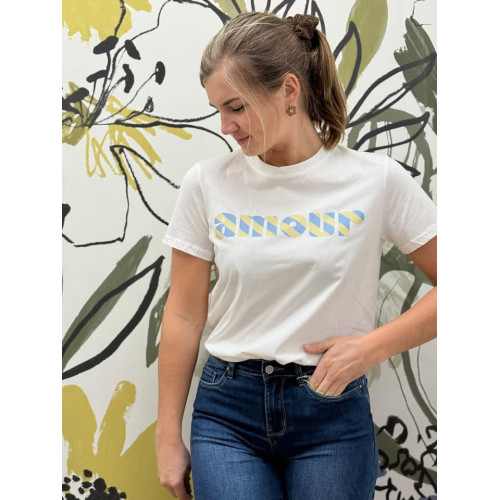 tee shirt amour bleu jaune...