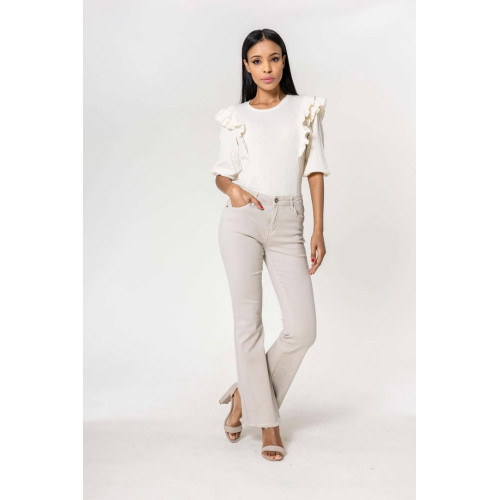 jeans bootcut beige 230 pr26