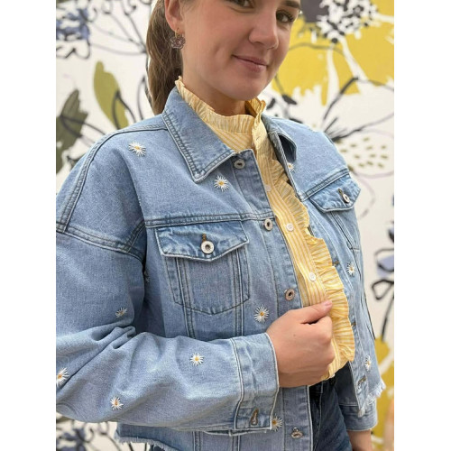 veste en jeans marguerites...