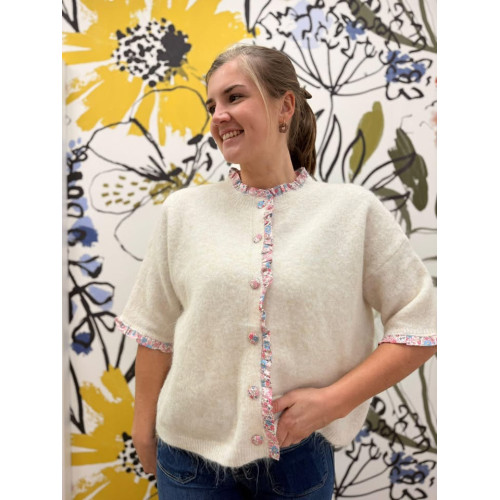 gilet flore beige pr26