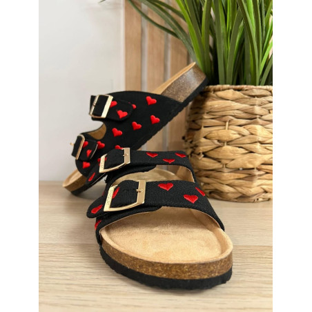 mules coeur noir pr26