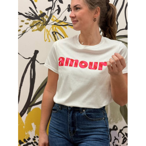tee shirt amour rge rose pr26