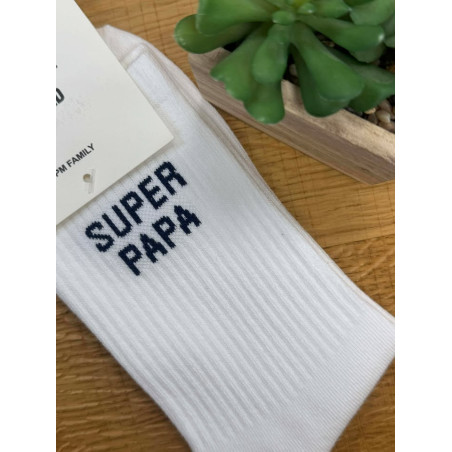 chausettes super papa blanc