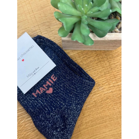 chaussettes mamie marine