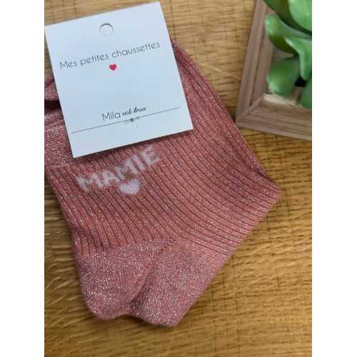 chaussettes mamie rose