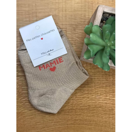 chaussettes mamie beige fonce