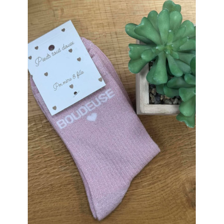 chaussettes boudeuse rose