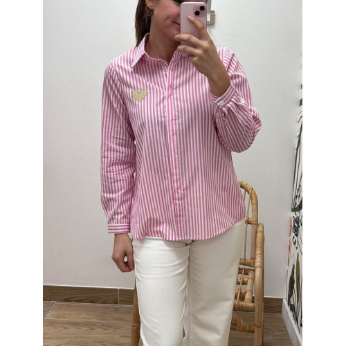 chemisier raye bt rose gc pr26