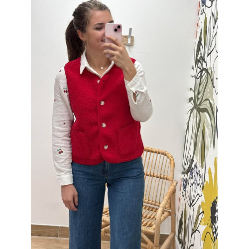 gilet sm bt lena rouge pr26