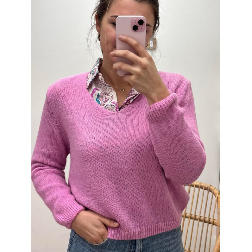 pull alpaga rose bebe pr26