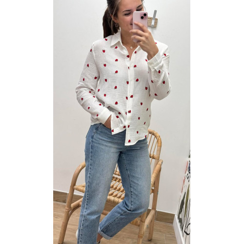 chemisier fraise pr26