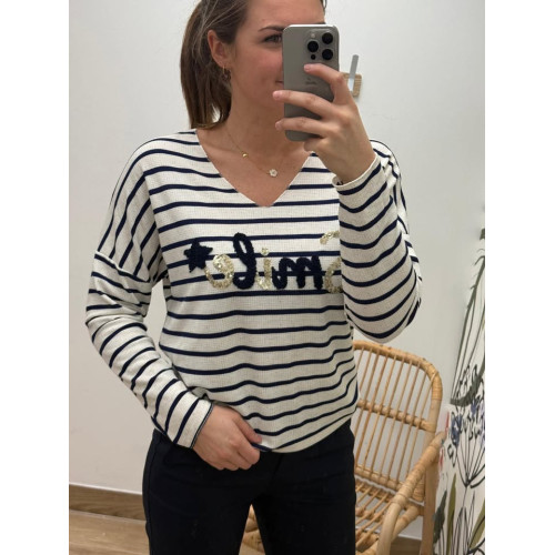 tshirt ml smile bleu pr26