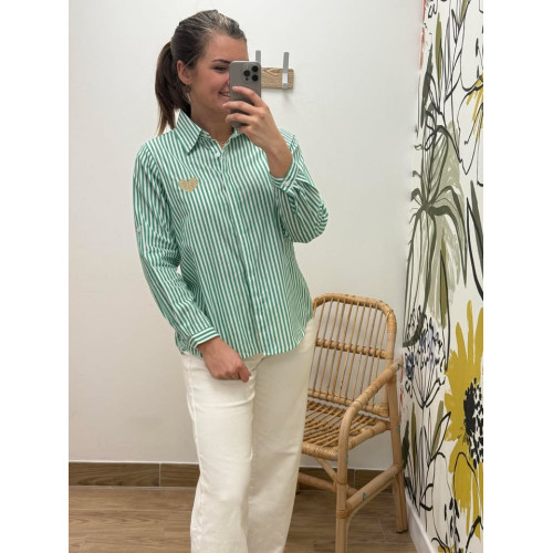 chemisier raye bt vert gc pr26