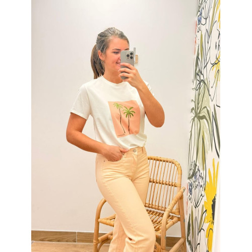 tee shirt palmier peche enf...