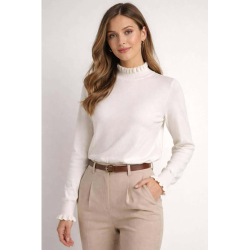 col roule lise blanc pr26