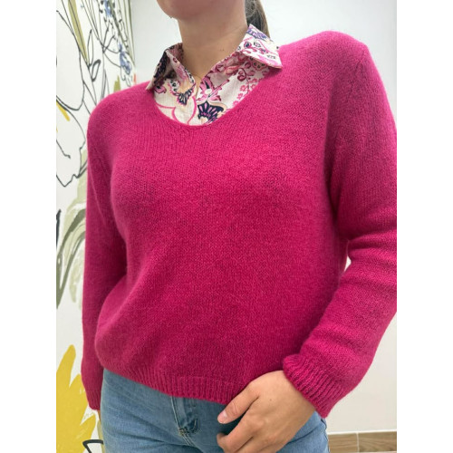 pull alpaga framboise pr26