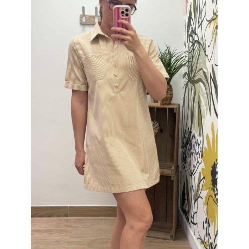 robe courte barbara beige pr26