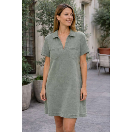 robe courte en jeans kaki et26