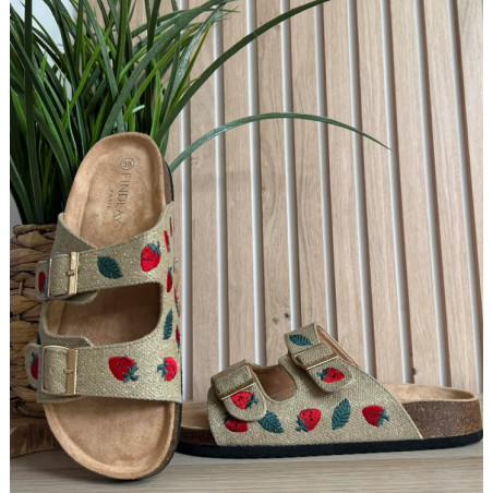 mules fraise gold et26