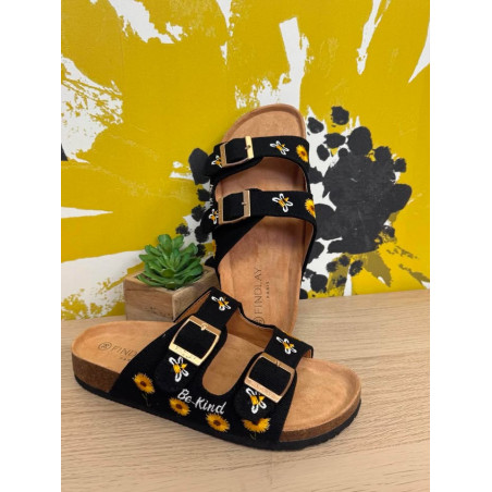 mules abeille noir et26