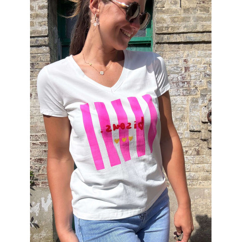 tee shirt bisous fushia