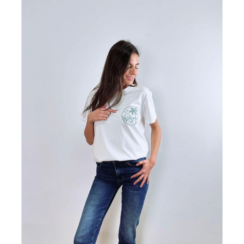 tshirt palmier blanc/vert et26