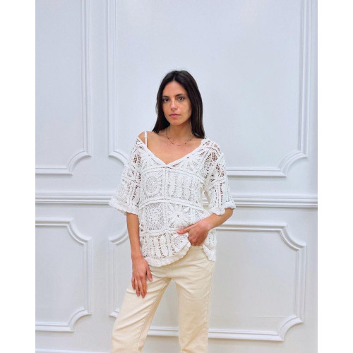 top crochet marius blanc et26
